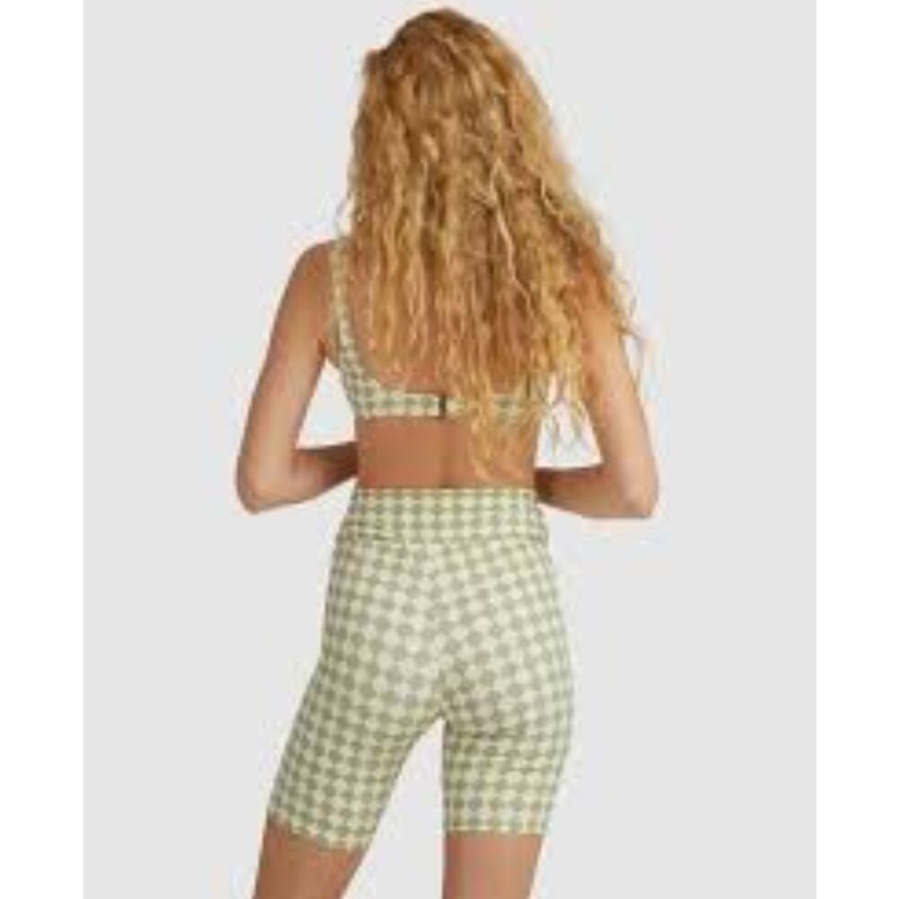 Thrills Women's Aalto Biker Shorts Leggings Green/White US Size 4 Athleisure